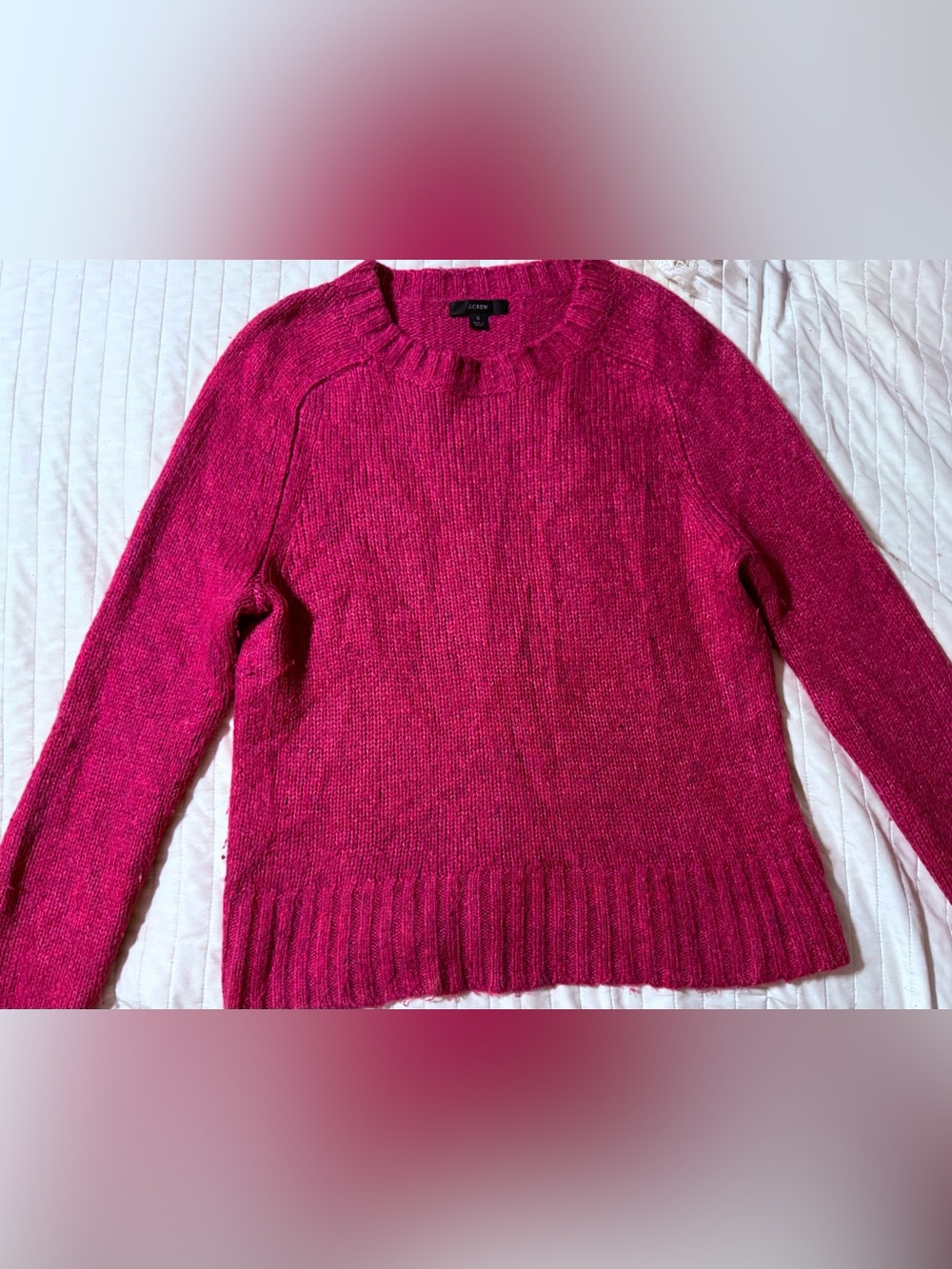 J. Crew Women's Bright Fuchsia Crewneck Sweater, small